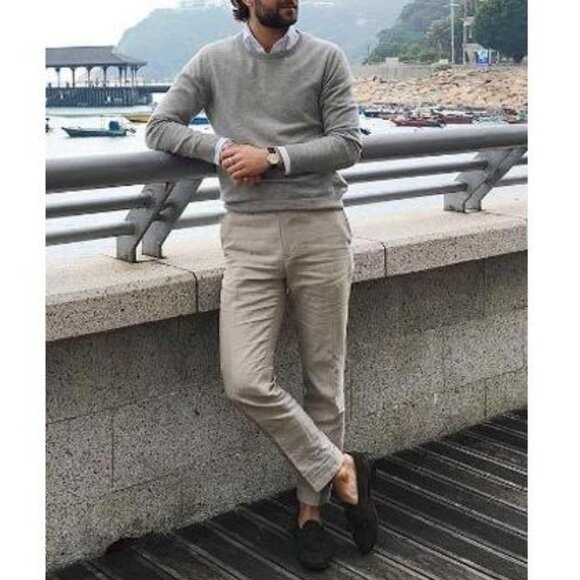 Ermenegildo Zegna Cashmere Cotton Trouser Pants Straight Tapered Leg Designer - Picture 12 of 13